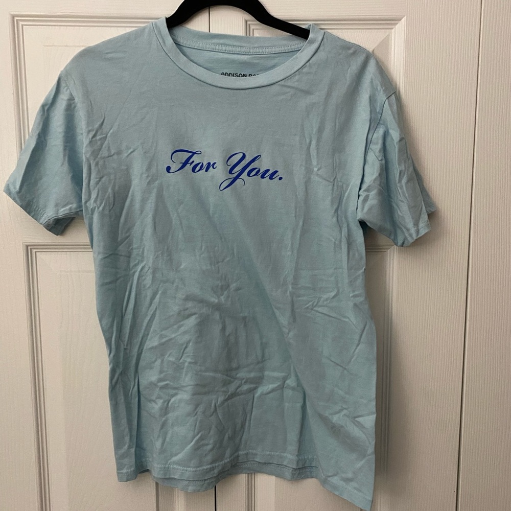 Addison Rae merch - M, Light Blue “For You” T-Shirt